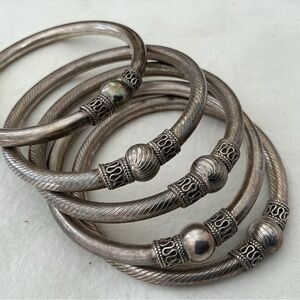 Unique Vintage Silver Bracelet Set